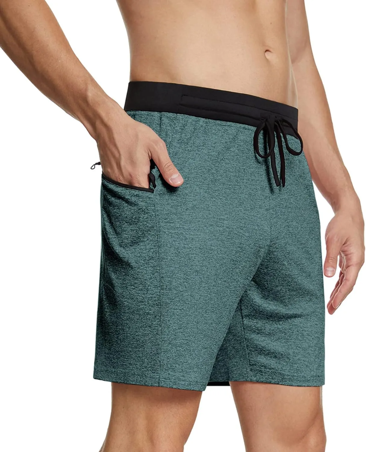 PEGENO Men's Quick Dry Training Workout Gym Shorts with Pockets