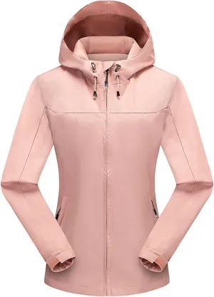 Plus Size Windbrezker Jackets Women Waterproof Rain Jackets Full Zip Rain Coats with Pockets Winter Jackets Outwear
