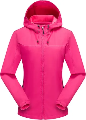 Plus Size Windbrezker Jackets Women Waterproof Rain Jackets Full Zip Rain Coats with Pockets Winter Jackets Outwear
