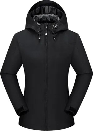 Plus Size Windbrezker Jackets Women Waterproof Rain Jackets Full Zip Rain Coats with Pockets Winter Jackets Outwear