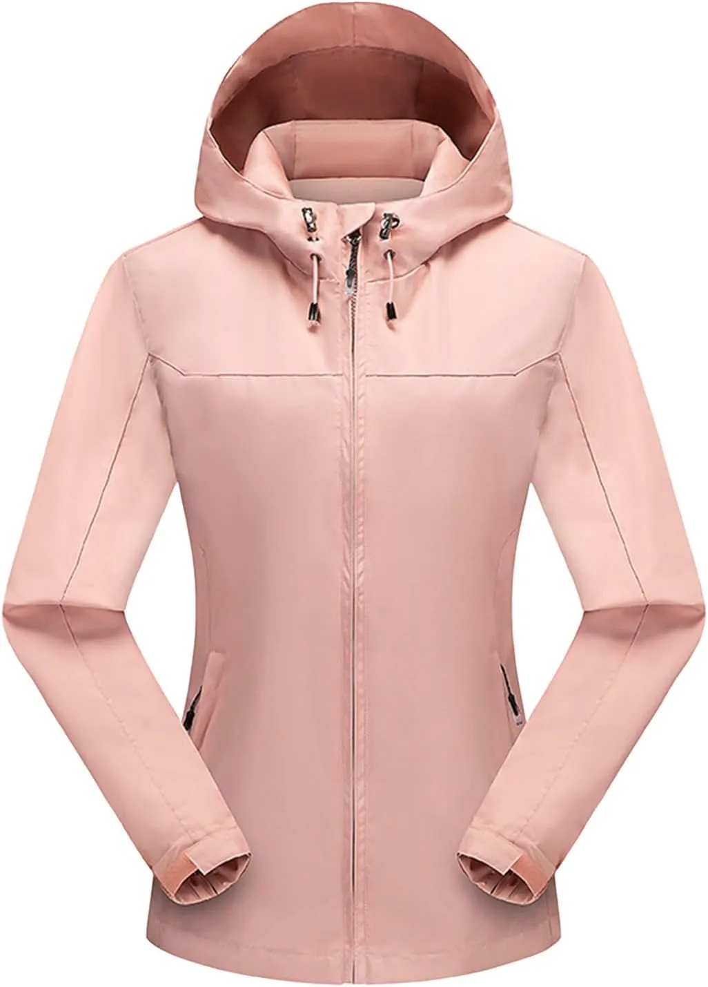 Plus Size Windbrezker Jackets Women Waterproof Rain Jackets Full Zip Rain Coats with Pockets Winter Jackets Outwear