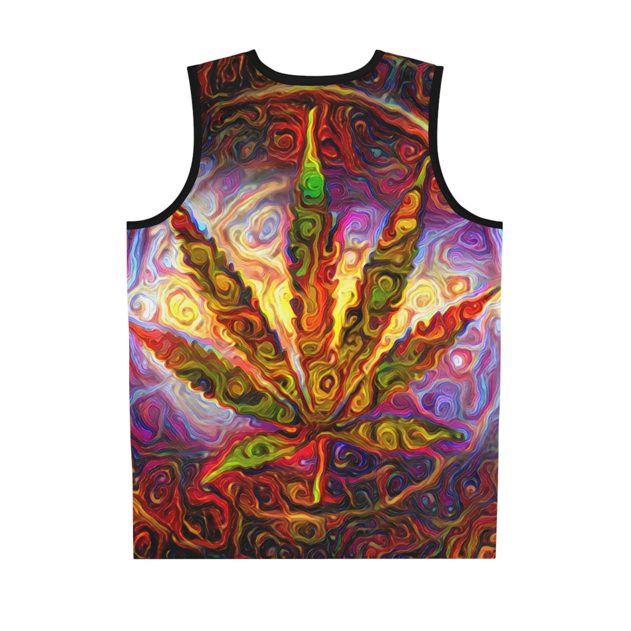 Psychedelic Pot Leaf Basketball Jersey