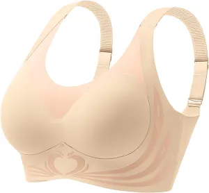 Queenvie Push Up Bra, Powerful Push Up Seamless Bras Full Coverage Lifting Bras Anti-Sagging Gather Comfortable Bra
