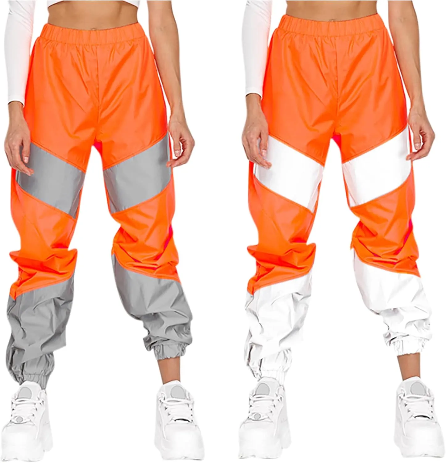 RARITYUS Men Women Rave Reflective Pants Sweatpants Trousers Dance Jogger Pants with Pockets for Casual Sport Party Festival