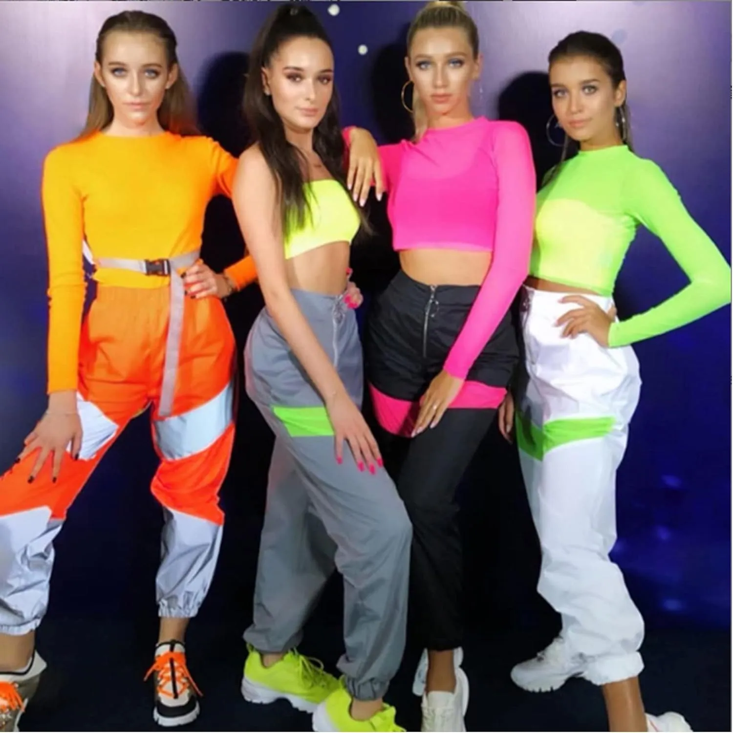 RARITYUS Men Women Rave Reflective Pants Sweatpants Trousers Dance Jogger Pants with Pockets for Casual Sport Party Festival