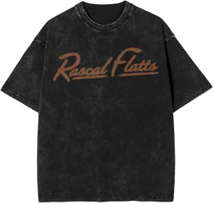 Rascal Music Flatts Vintage Oversized T Shirt Cotton Summer Crew Neck Short Sleeves Shirts Unisex