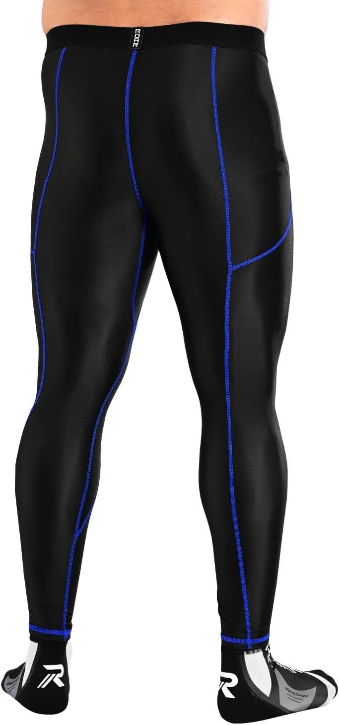 ROAR-INT Compression Pants Men MMA Leggings No-Gi Grappling Spats BJJ Pants Compression Tights Jiu Jitsu Spats