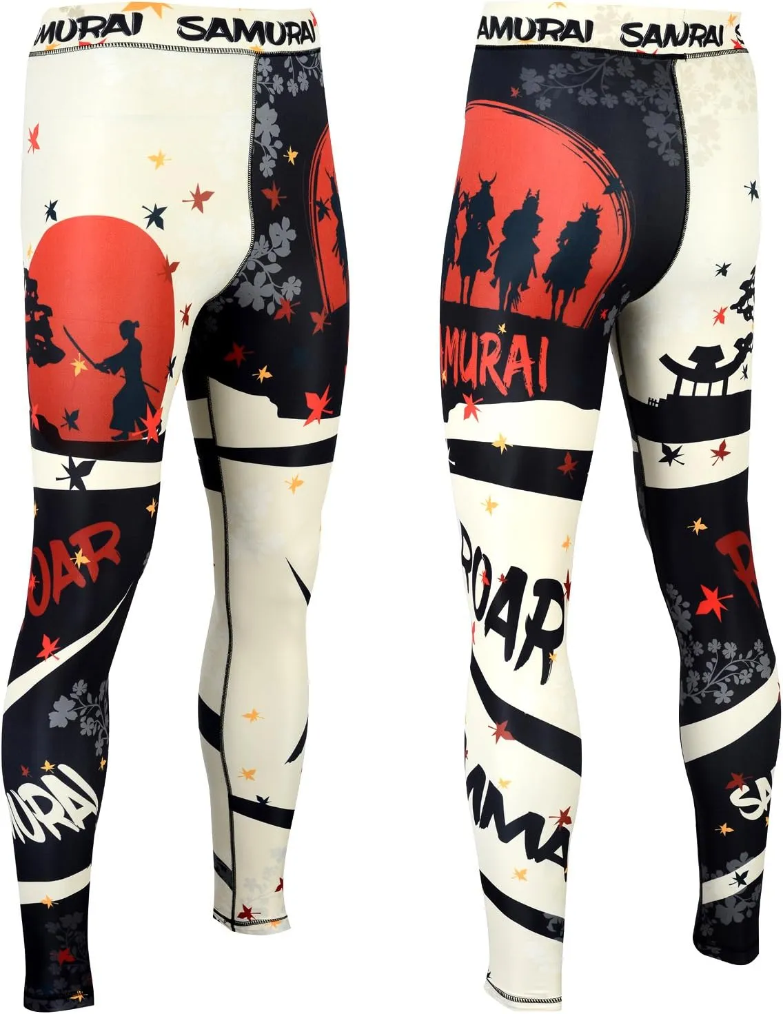ROAR-INT Compression Pants Men MMA Leggings No-Gi Grappling Spats BJJ Pants Compression Tights Jiu Jitsu Spats