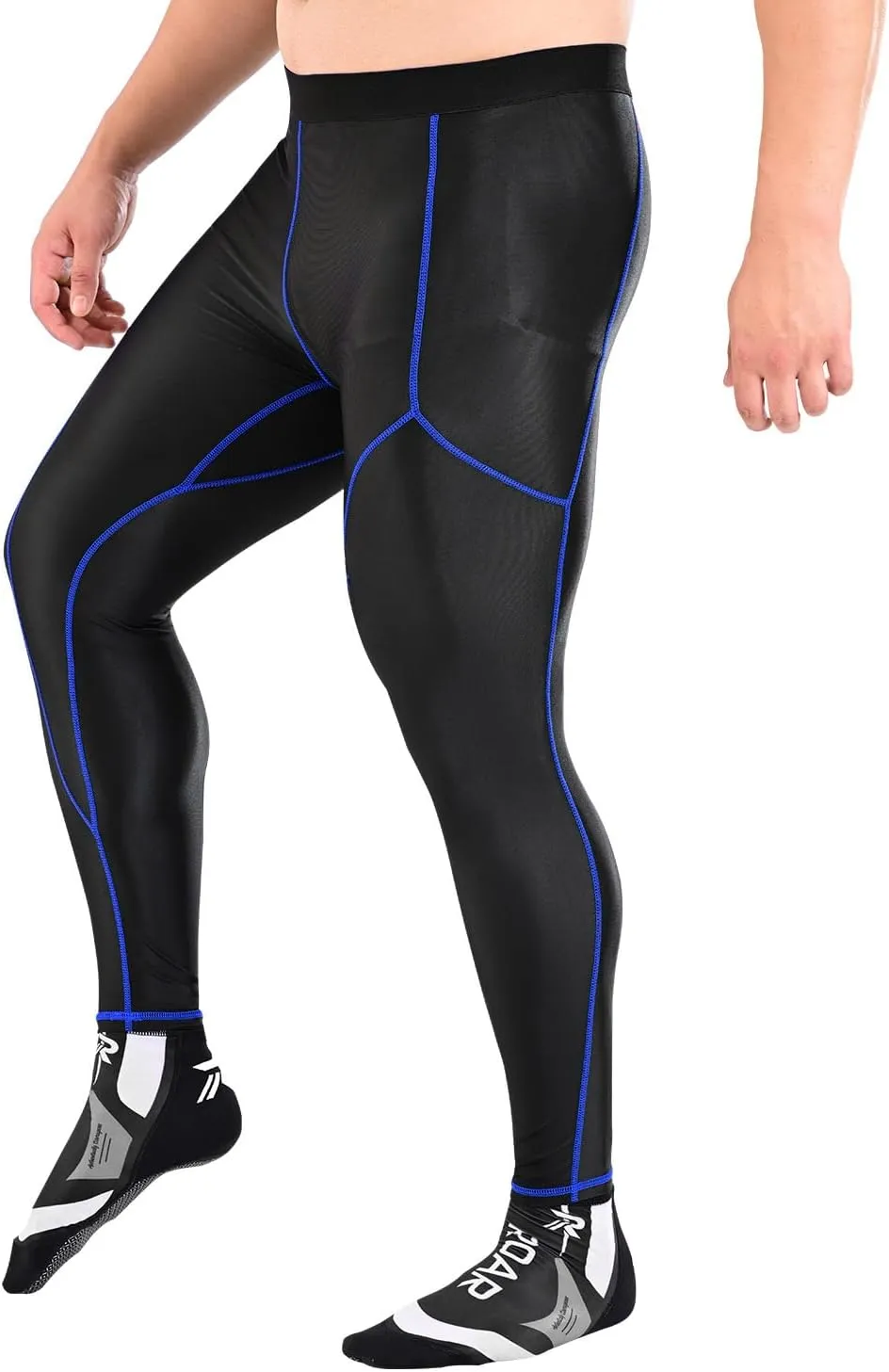 ROAR-INT Compression Pants Men MMA Leggings No-Gi Grappling Spats BJJ Pants Compression Tights Jiu Jitsu Spats