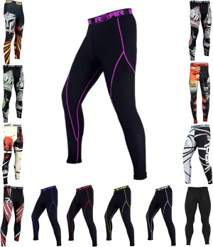 ROAR-INT Compression Pants Men MMA Leggings No-Gi Grappling Spats BJJ Pants Compression Tights Jiu Jitsu Spats