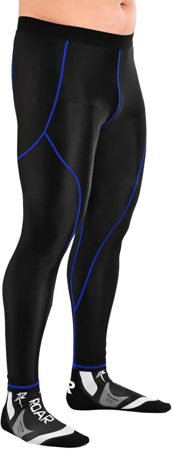 ROAR-INT Compression Pants Men MMA Leggings No-Gi Grappling Spats BJJ Pants Compression Tights Jiu Jitsu Spats