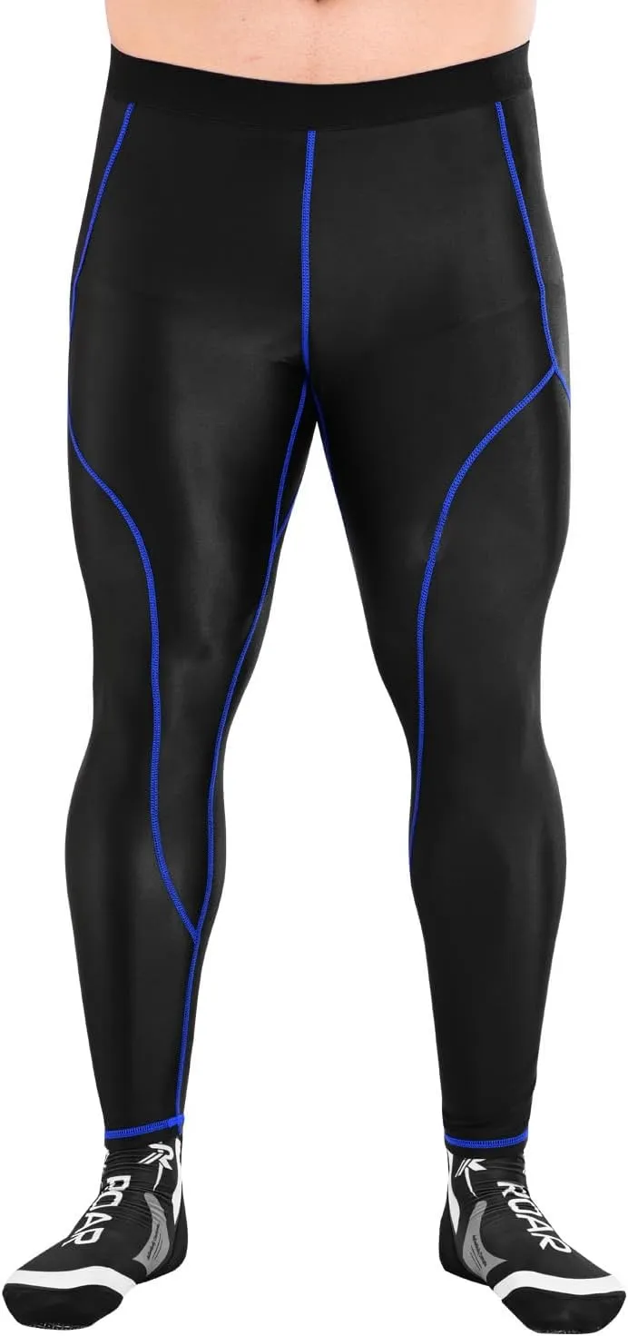 ROAR-INT Compression Pants Men MMA Leggings No-Gi Grappling Spats BJJ Pants Compression Tights Jiu Jitsu Spats