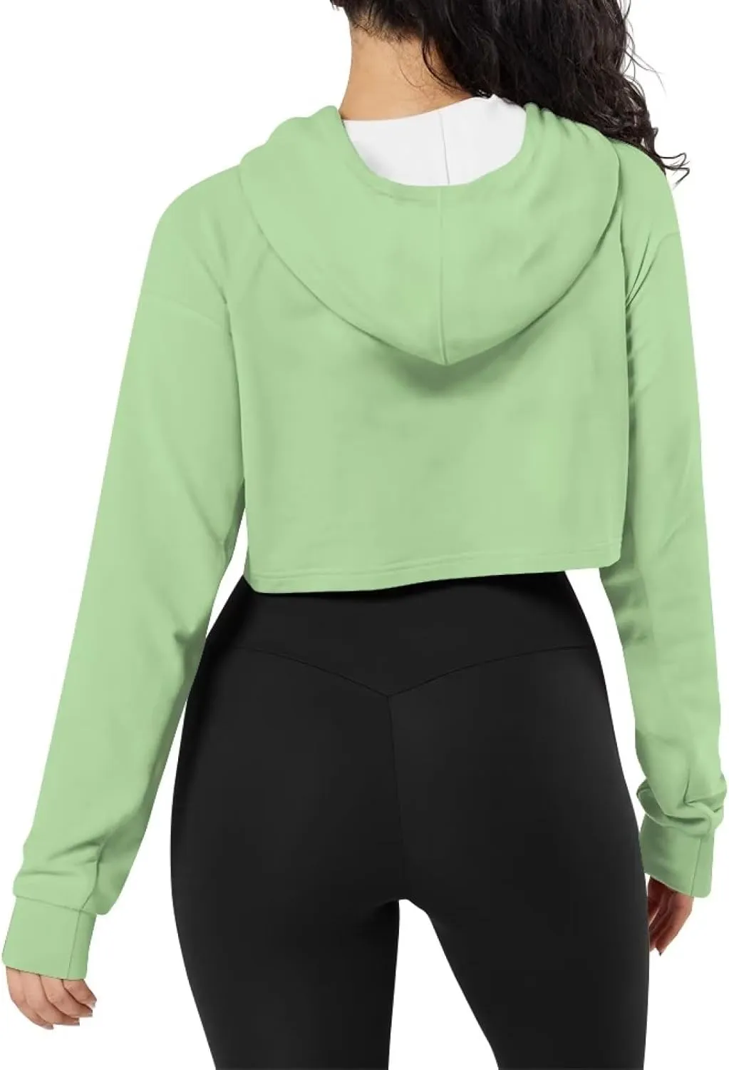 Round Neck Long Sleeve Sweatshirt Crop Tops for Women Girls