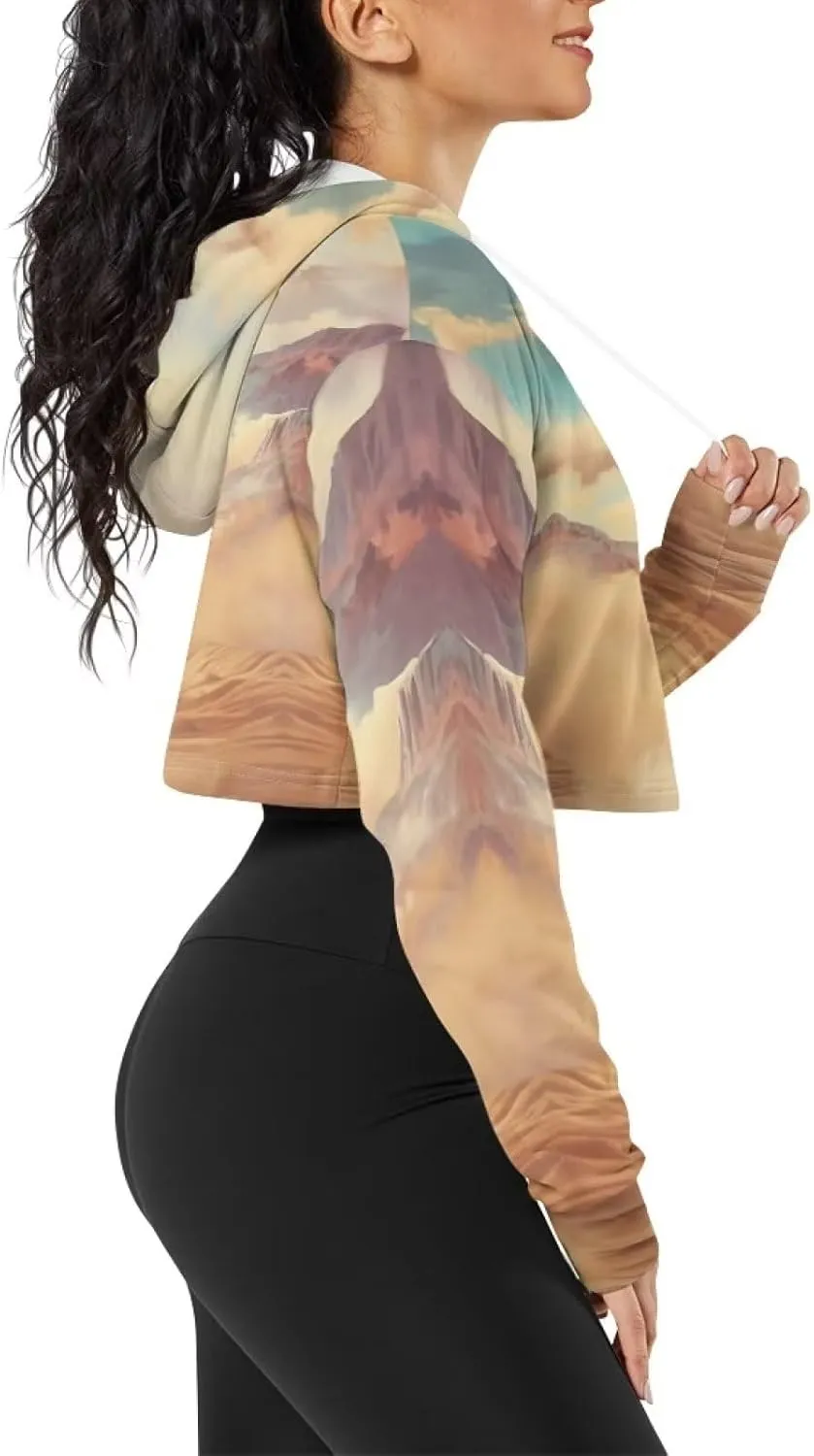 Round Neck Long Sleeve Sweatshirt Crop Tops for Women Girls