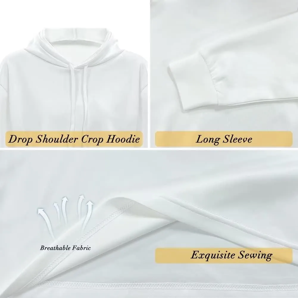 Round Neck Long Sleeve Sweatshirt Crop Tops for Women Girls