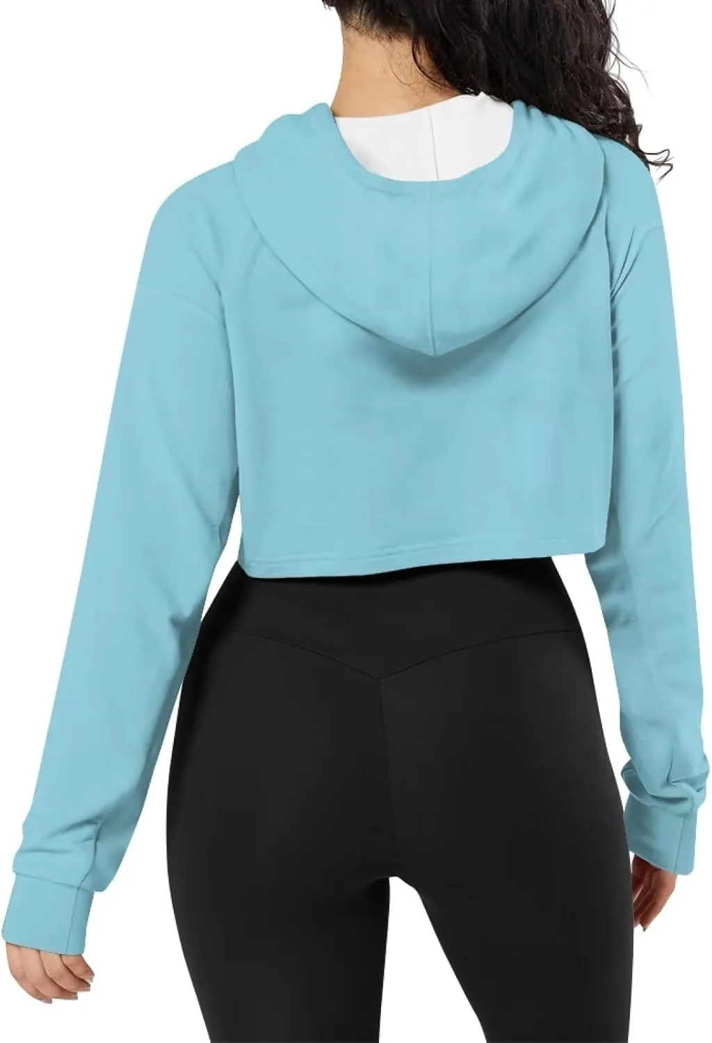 Round Neck Long Sleeve Sweatshirt Crop Tops for Women Girls