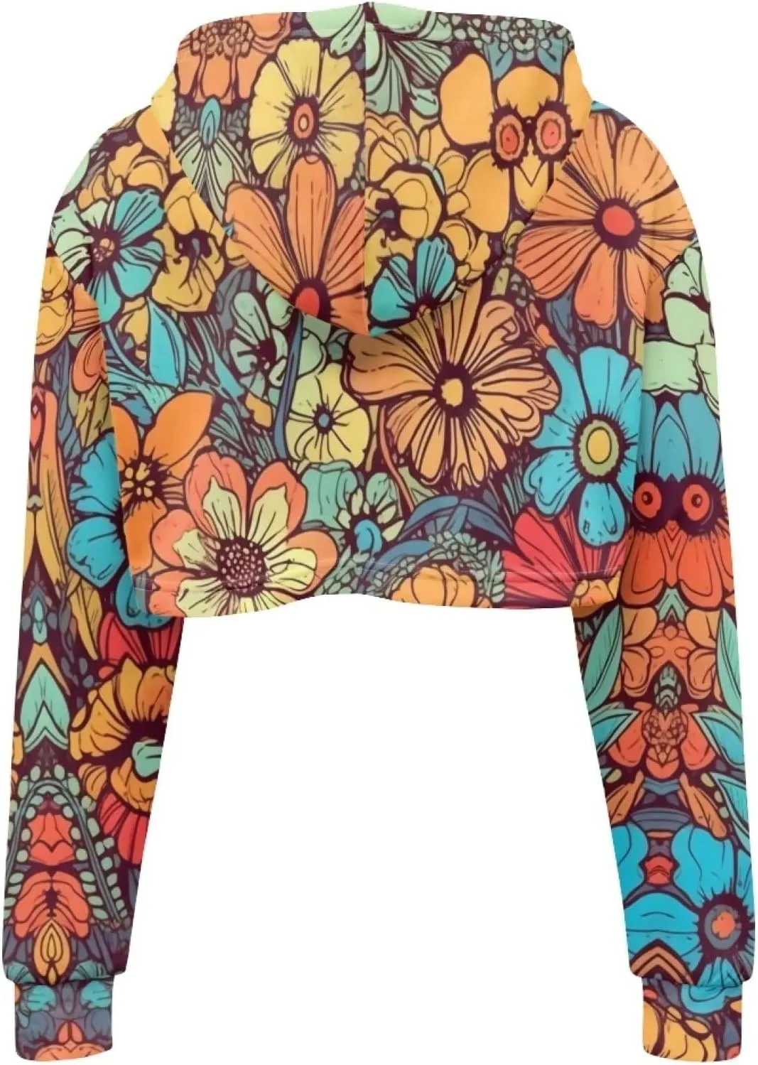 Round Neck Long Sleeve Sweatshirt Crop Tops for Women Girls