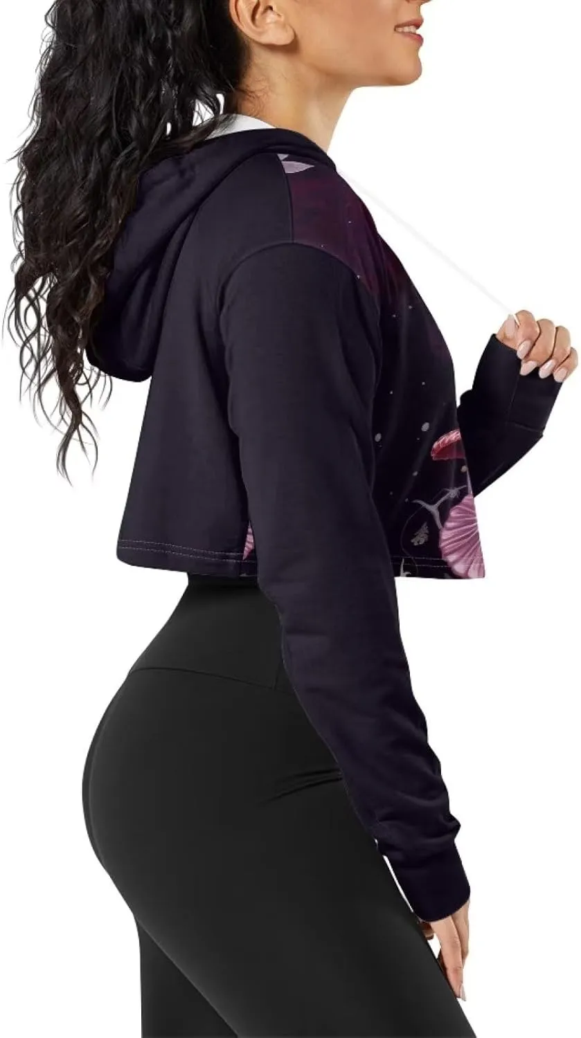 Round Neck Long Sleeve Sweatshirt Crop Tops for Women Girls