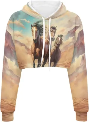 Round Neck Long Sleeve Sweatshirt Crop Tops for Women Girls