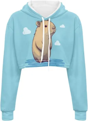 Round Neck Long Sleeve Sweatshirt Crop Tops for Women Girls