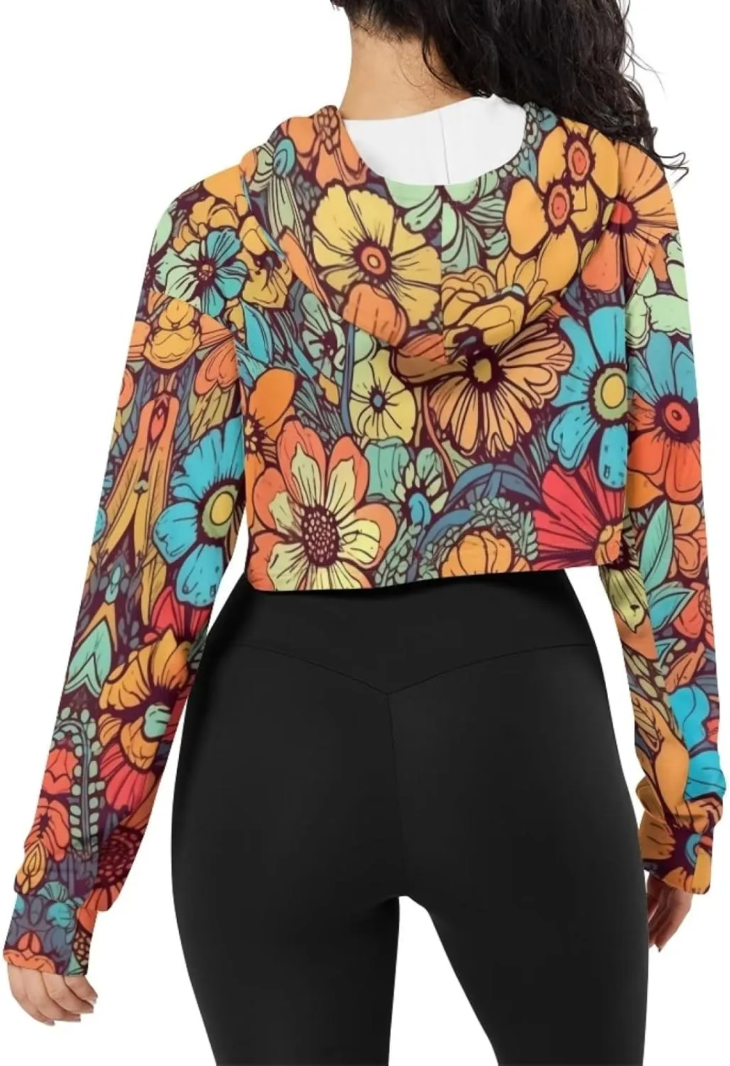 Round Neck Long Sleeve Sweatshirt Crop Tops for Women Girls