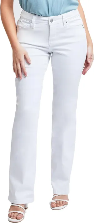 Royalty For Me Women's Sustainable Wannabettabutt Slim Bootcut Jeans, White, 14
