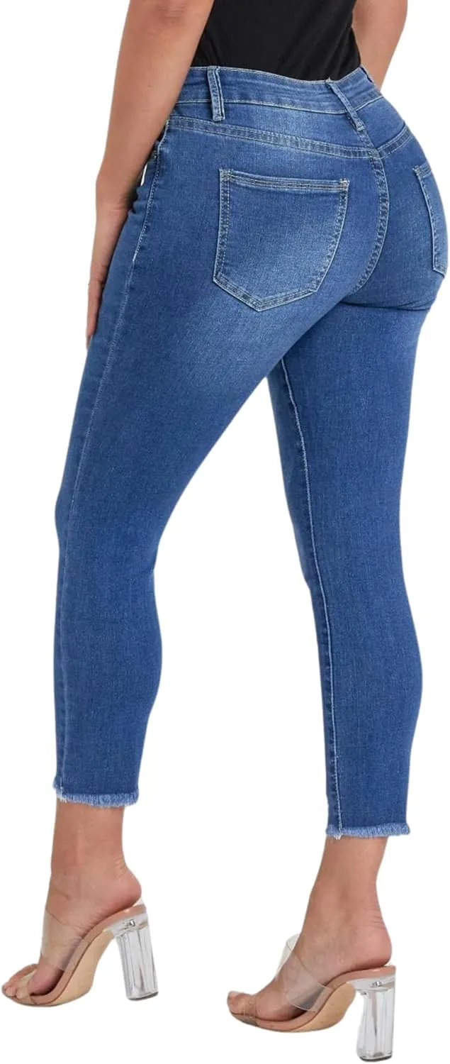 Royalty For Me Womens Women's Petite 4 Button Skinny Ankle Sustainable Jean