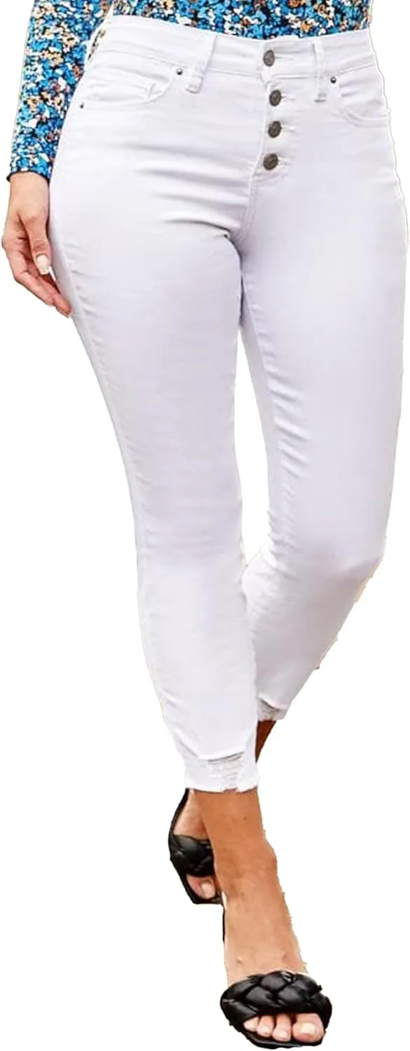 Royalty For Me Womens Women's Petite 4 Button Skinny Ankle Sustainable Jean