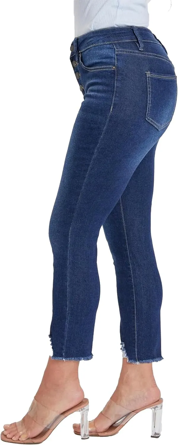Royalty For Me Womens Women's Petite 4 Button Skinny Ankle Sustainable Jean
