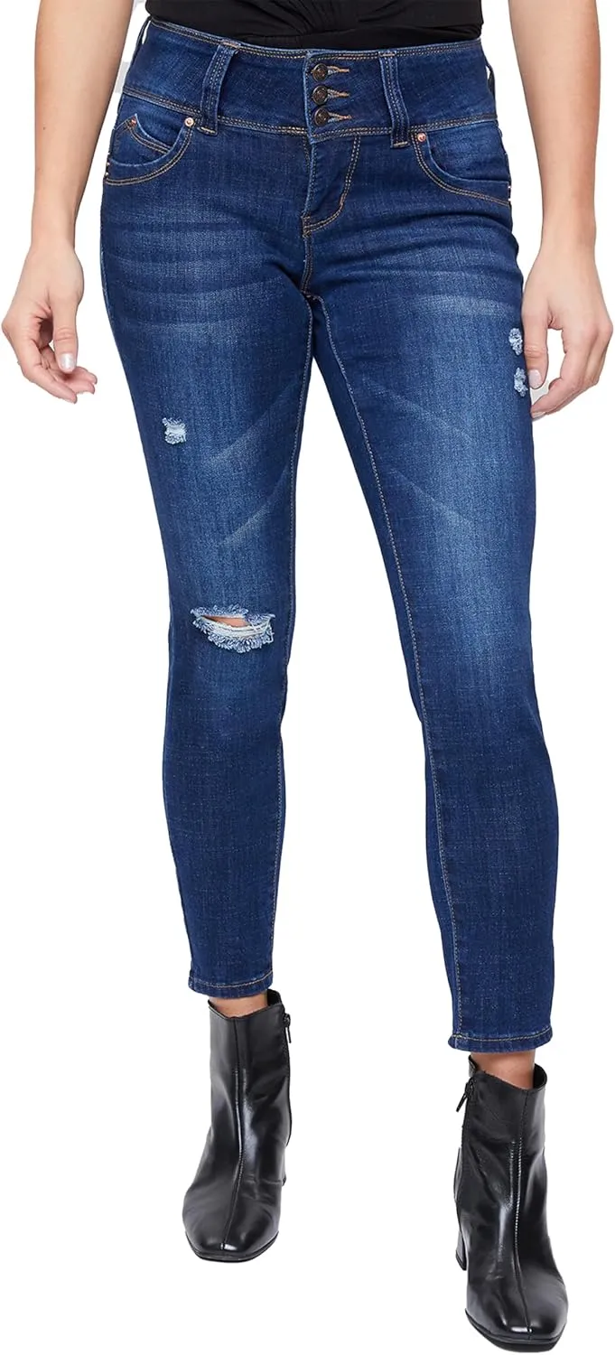 Royalty For Me Womens Women's Petite Sustainable Wannabettabutt Mid Rise Jeans