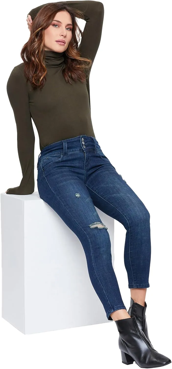 Royalty For Me Womens Women's Petite Sustainable Wannabettabutt Mid Rise Jeans