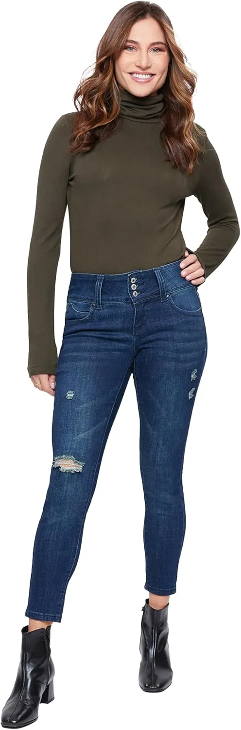 Royalty For Me Womens Women's Petite Sustainable Wannabettabutt Mid Rise Jeans