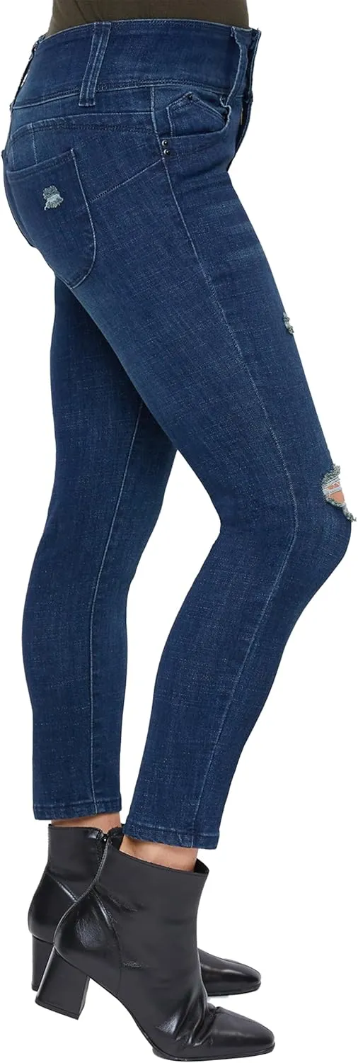 Royalty For Me Womens Women's Petite Sustainable Wannabettabutt Mid Rise Jeans