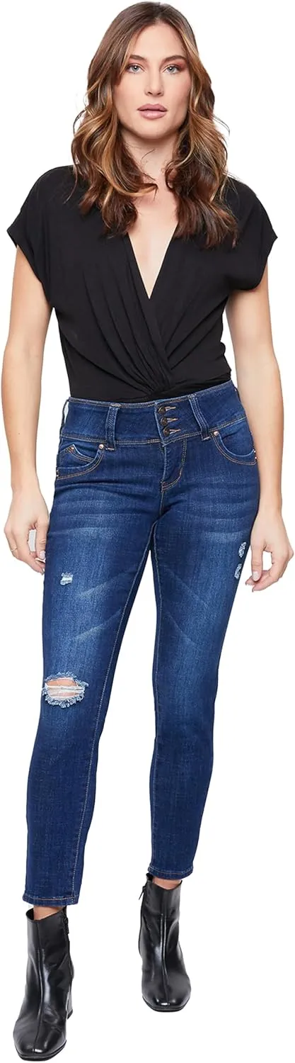 Royalty For Me Womens Women's Petite Sustainable Wannabettabutt Mid Rise Jeans