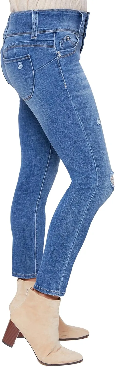 Royalty For Me Womens Women's Petite Sustainable Wannabettabutt Mid Rise Jeans