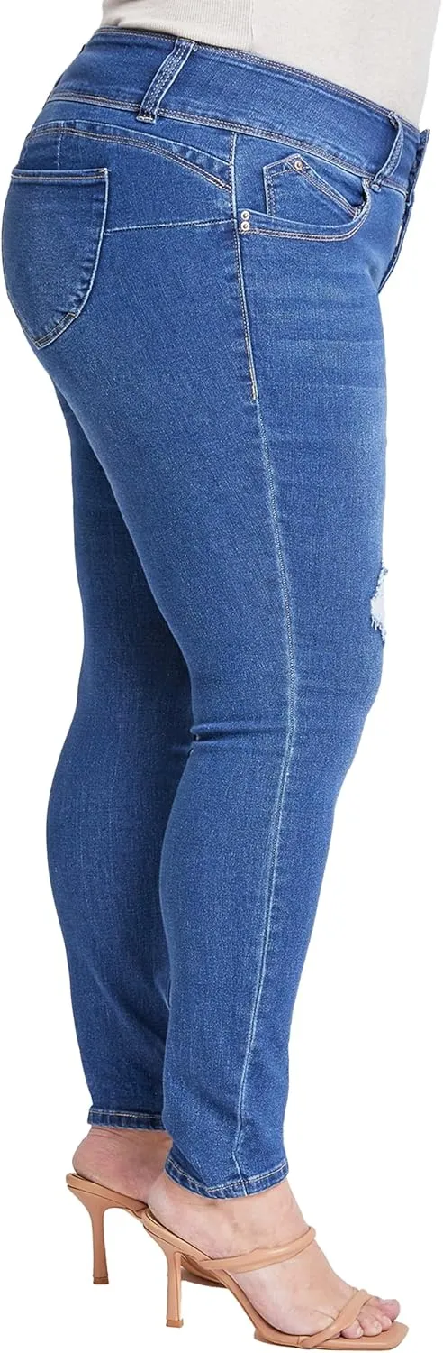 Royalty For Me Womens Women's Plus Size Sustainable Wannabettabutt Skinny Jeans