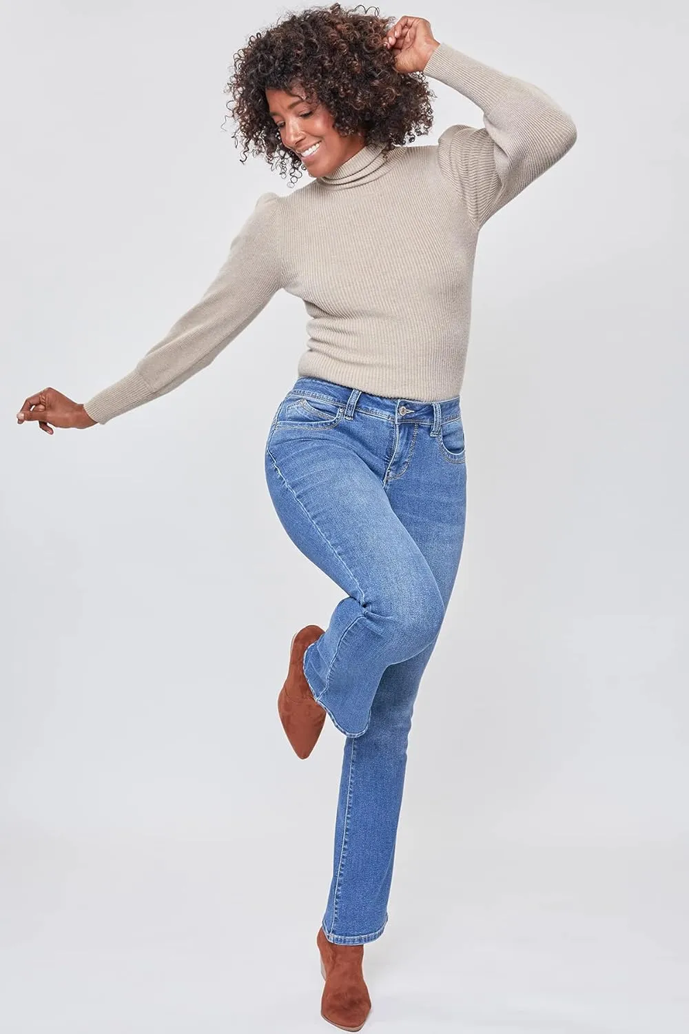 Royalty For Me Womens Womens Wannabettabutt Slim Boot Cut Lycra Sustainable Jean