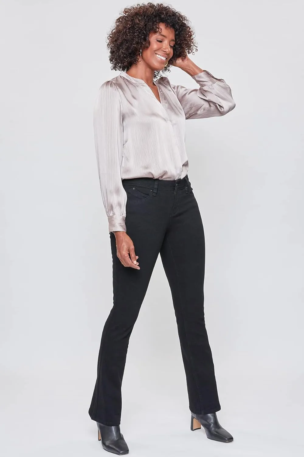 Royalty For Me Womens Womens Wannabettabutt Slim Boot Cut Lycra Sustainable Jean