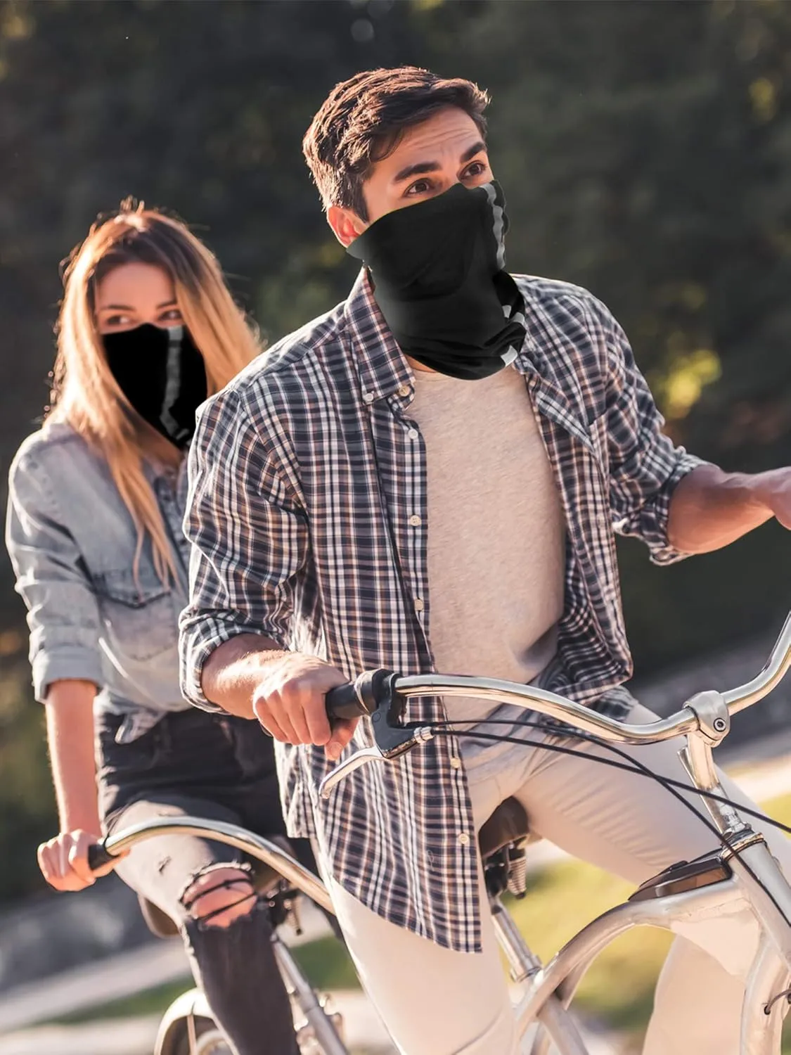 SATINIOR 8 Pcs Reflective Neck Gaiter Neon Safety Bandana Face Cover UV Sun Dust Wind Protection Mask Scarf for Men Women