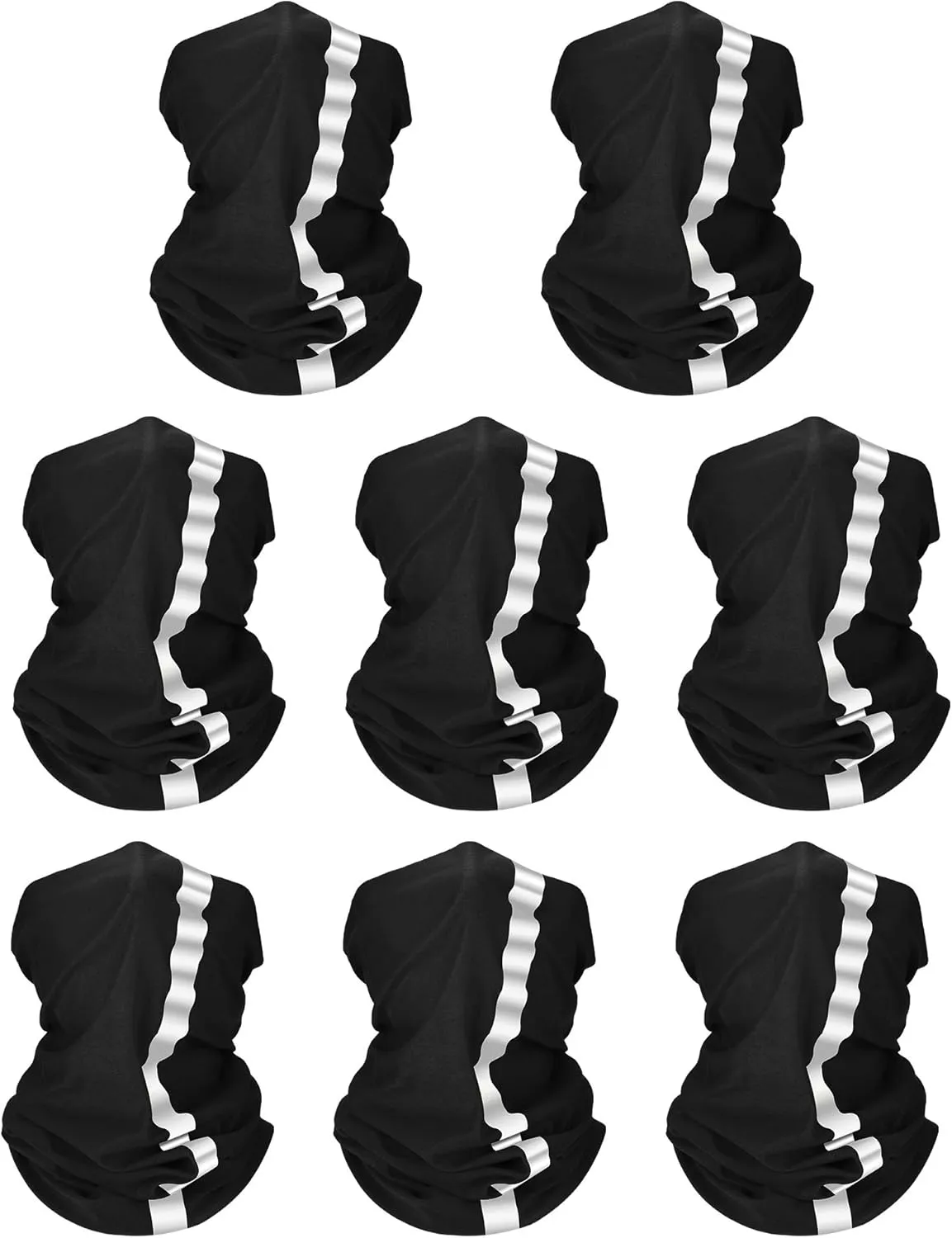 SATINIOR 8 Pcs Reflective Neck Gaiter Neon Safety Bandana Face Cover UV Sun Dust Wind Protection Mask Scarf for Men Women