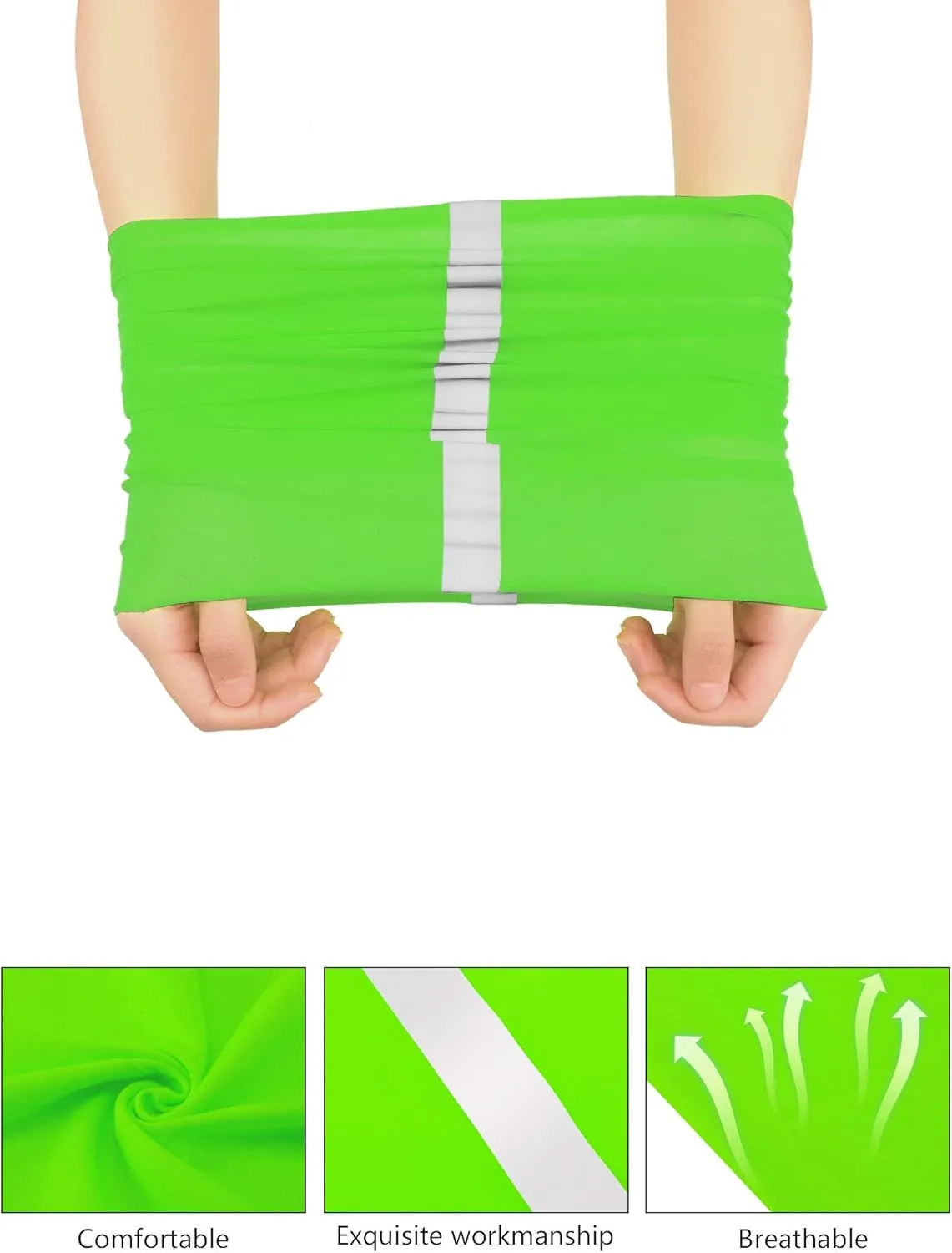 SATINIOR 8 Pcs Reflective Neck Gaiter Neon Safety Bandana Face Cover UV Sun Dust Wind Protection Mask Scarf for Men Women