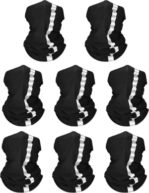 SATINIOR 8 Pcs Reflective Neck Gaiter Neon Safety Bandana Face Cover UV Sun Dust Wind Protection Mask Scarf for Men Women