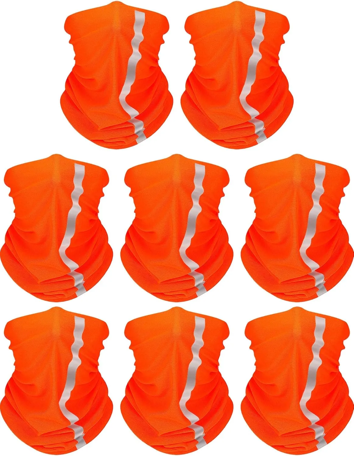 SATINIOR 8 Pcs Reflective Neck Gaiter Neon Safety Bandana Face Cover UV Sun Dust Wind Protection Mask Scarf for Men Women