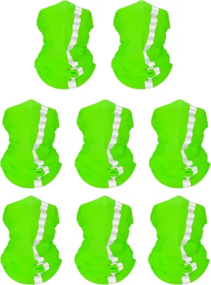 SATINIOR 8 Pcs Reflective Neck Gaiter Neon Safety Bandana Face Cover UV Sun Dust Wind Protection Mask Scarf for Men Women