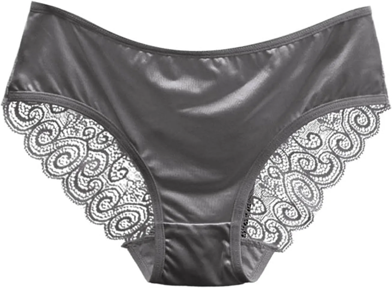 Seamless Satin Underwear for Women Mesh Lace Low Rise No Show Panties Ladies Bikini Hipster Cheeky Briefs 3 Pack