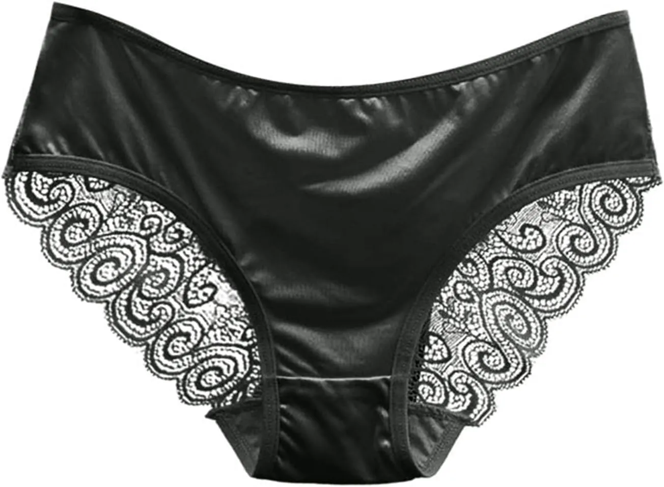 Seamless Satin Underwear for Women Mesh Lace Low Rise No Show Panties Ladies Bikini Hipster Cheeky Briefs 3 Pack
