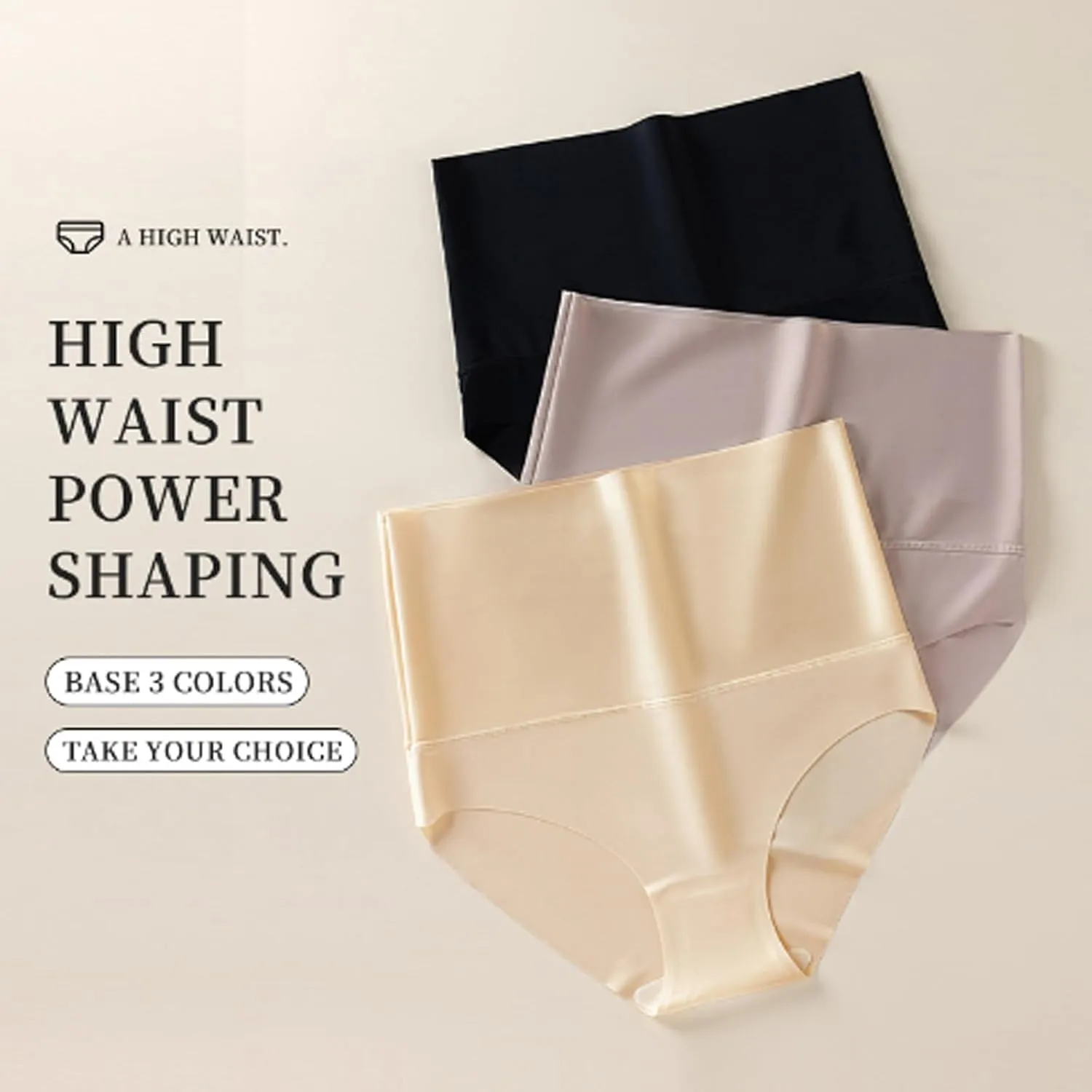 Shecurves 3-Pack High Waisted Tummy Control Briefs, Shapewear High Waisted No Show Briefs, Seamless Breathable Briefs