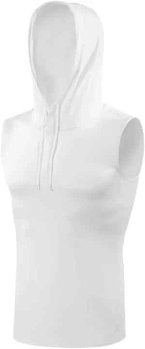 SLEEFS Sleeveless Compression Hoodie - Workout Top Tank for Men - Breathable Muscle Shirt - Quick Dry