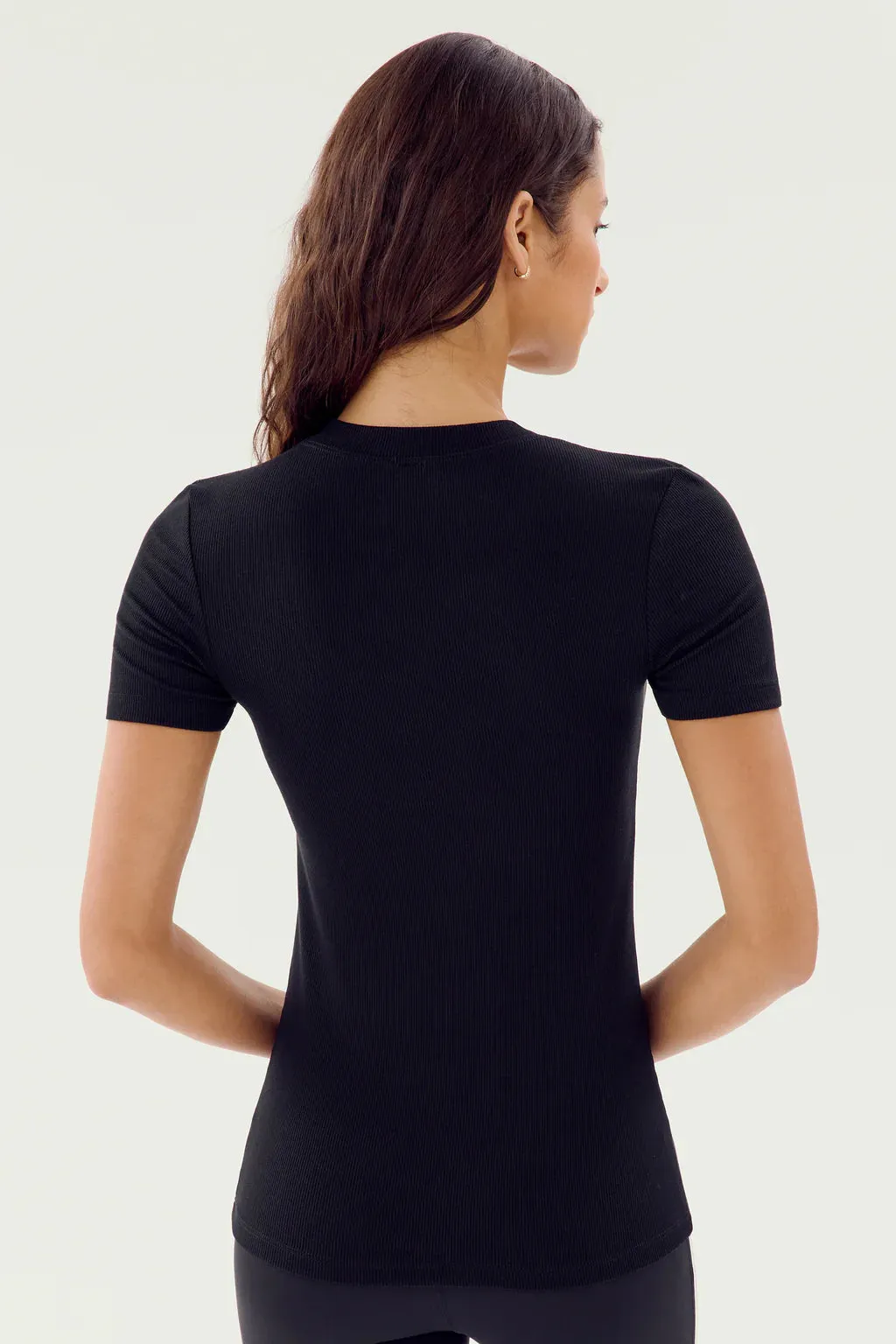 Splits59 Louise Rib Short Sleeve Black