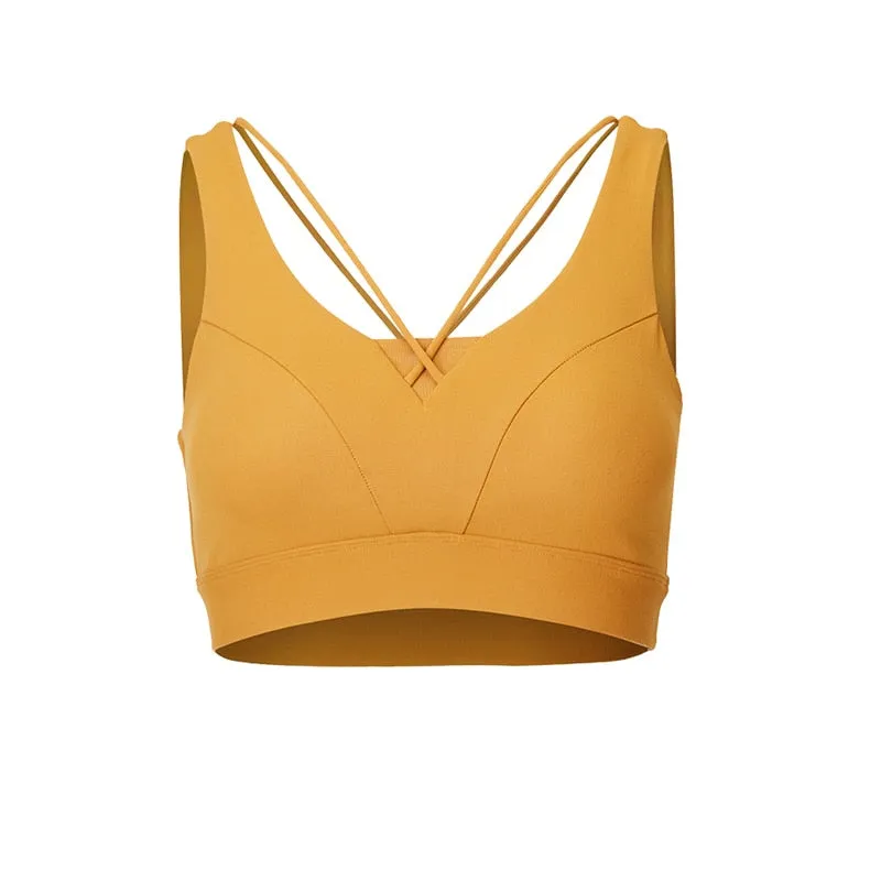 Sport Bra  High Impact Workout Bra Sexy Cut Out Yoga Top Active  Padded Sports Wear For Women Gym